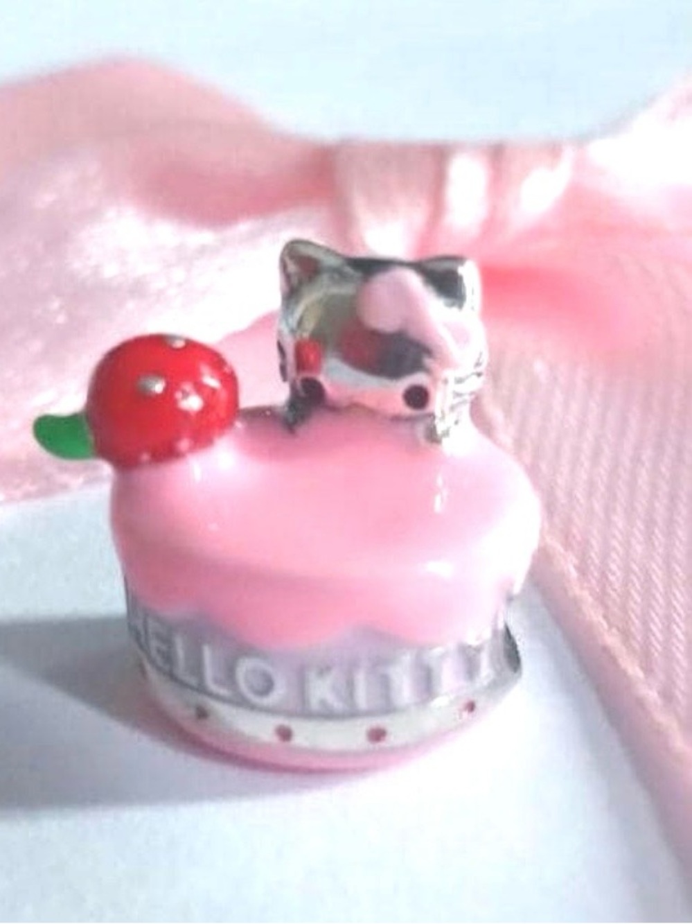 Hello Kitty Pink Enamel Cake Charm S925 Sterling Silver, FITS Pandora